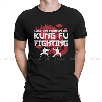 Боевые хипстерские футболки Kungfu Мужская уличная одежда из графической ткани с круглым вырезом