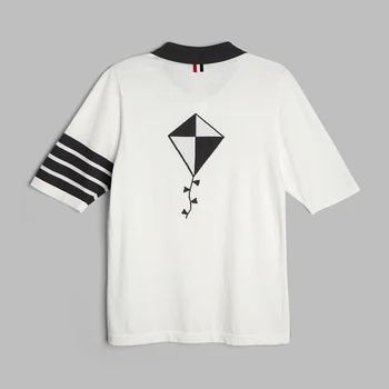 2023 Женская рубашка поло, стрейчевая футболка в корейском стиле для женщин, летние повседневные футболки с коротким рукавом и логотипом Kite на пуговицах.