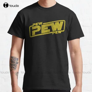 Ссылка На цитату из фильма Pew Pew Pew - Blaster Классическая футболка хлопчатобумажные футболки на заказ aldult teen унисекс с цифровой печатью xs-5xl