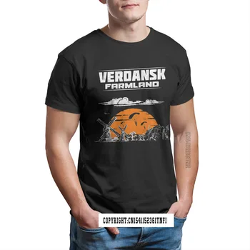 Verdansk Farmland Classic COD Black Ops Cold War Черная футболка Homme Футболка С графическим Рисунком, Футболки из 100% Хлопка в стиле Панк Для Мужчин