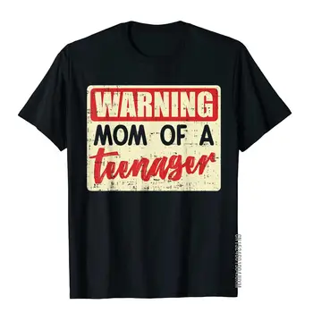 Забавная футболка для мамы с предупреждением о 13-м дне рождения, Подарочная футболка для мамы-подростка, Уличные футболки, Мужские топы из хлопка с графическим рисунком, Сумасшедшая футболка