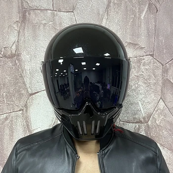 Винтажные полнолицевые шлемы Capacete Moto Для взрослых, полнолицевой мотоциклетный шлем, ретро-шлем для мужчин, езда на мотоцикле, Мотокросс