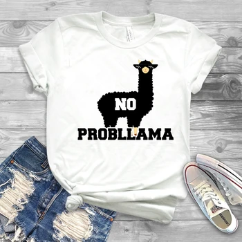 2020 Забавная футболка с ламой, милая футболка без проблем с ламой, футболки с юмором без проблем с ламой, футболки для любителей ламы