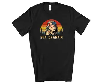 Забавная футболка Ben Drankin Drinking 4th of July Pun Tee