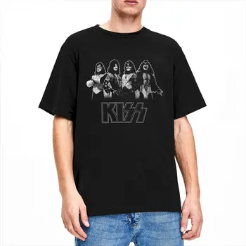 Потрясающая винтажная футболка рок-группы Kiss для мужчин и женщин, футболки из 100% хлопка с круглым вырезом и коротким рукавом, топы 4XL 5XL