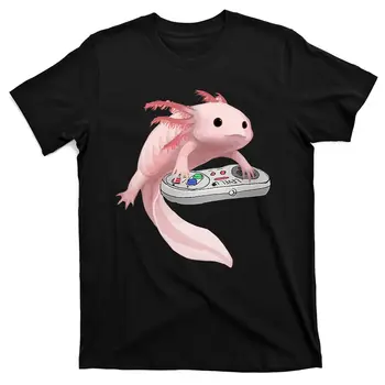 Рыба аксолотль играет в видеоигру Футболка Axolotl Lizard Gamers