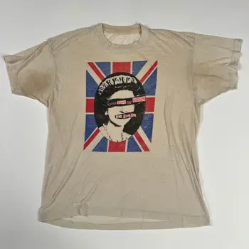 Винтажная рубашка Sex Pistols 80-х, большого размера, с длинными рукавами 
