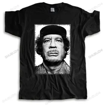 мужская модная брендовая футболка с коротким рукавом, уличная футболка, топы, Портрет ливийского диктатора Каддафи, унисекс, свободная футболка в повседневном стиле