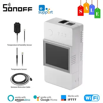 SONOFF TH Elite/TH Origin WiFi Smart Switch 16A/20A Переключатель контроля температуры и влажности Работает с eWeLink, Alexa Google Home