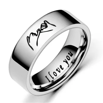 Креативное Романтическое кольцо для пары, держащейся за руки, Черно-белые кольца из нержавеющей стали Для мужчин, Женщин, Ювелирные изделия для Помолвки, Подарки