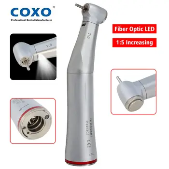 COXO Dental 1: 5 Волоконно-оптический светодиодный электрический наконечник, увеличивающий угол наклона, подходит для двигателя NSK KaVo