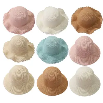 Соломенная шляпа Новая портативная солнцезащитная шляпа с защитой от ультрафиолета рыбацкая кепка для девочек