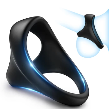 Силиконовое кольцо для пениса для мужчин, 3 в 1, ультра Мягкое эластичное кольцо для члена, увеличители пениса, секс-игрушка для мужчин, черный