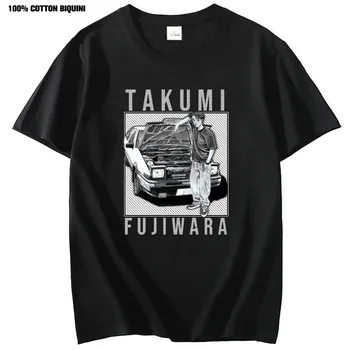 JDM Японская Автомобильная Футболка Speed Auto Car Классические Футболки Initial D Fujiwara Tofu Shop Tee 100% Хлопок Мужская Одежда Для Отдыха в Готическом стиле