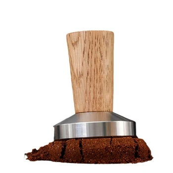 Штамп для вскрытия кофе Эспрессо: Ручка для вскрытия кофе из натурального дерева, устройство для вскрытия кофе Включает силиконовую подушку, прочную и простую в использовании 49 мм
