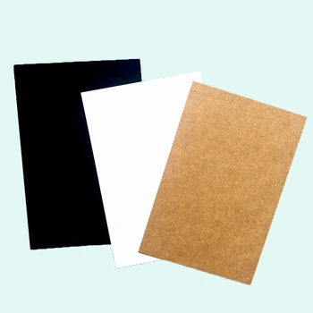 50шт Пустых подарочных карт из крафт-бумаги Zakka, обычных поздравительных открыток, Крафт-белого и черного цветов 14,8x10 см
