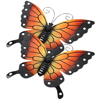 2 шт. Настенные украшения в виде бабочек из кованого железа Животные Металлические предметы домашнего обихода