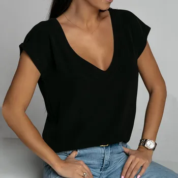 Женская футболка с коротким рукавом и круглым вырезом, туника-туника спереди, топы, повседневная Свободная приталенная женская рубашка с длинным рукавом