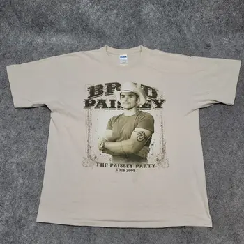 Рубашка Брэда Пейсли XL Оверсайз Мешковатая 2008 The Paisley Party Tour с длинными рукавами