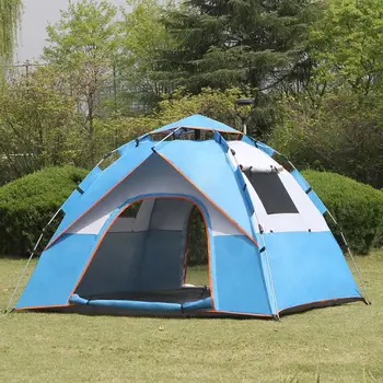 Палатка для кемпинга на открытом воздухе с утолщенной непромокаемой и автоматической защитой от солнца на открытом воздухе для кемпинга на 3-4 человека