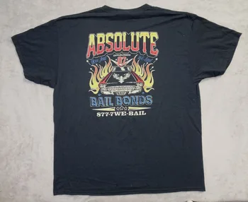 Футболка Absolute Bail Bonds Hot Rod Car Flames XL, черная, с длинными рукавами