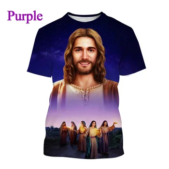 Забавная Христианская футболка С 3D Принтом Иисуса, Модная Мужская Повседневная футболка с Коротким рукавом для женщин