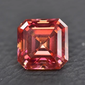 Муассанит Сыпучий камень Арбузно-красной огранки, выращенный в лаборатории для изготовления ювелирных изделий из драгоценных камней, проходит тест на бриллианты с сертификатом GRA