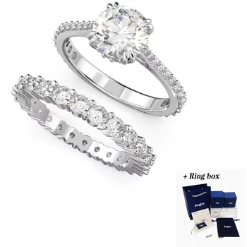 Новое белое кольцо огранки Constella Princess 2023, женский романтический подарок для пожилых людей