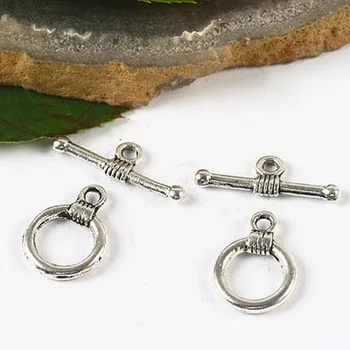 20 комплектов круглых застежек-тумблеров из тибетского серебра H2861, принадлежности для изготовления ювелирных изделий