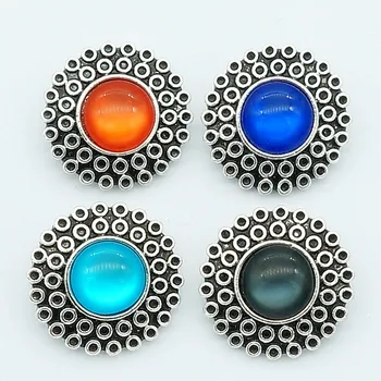 Мода красота красочный горный хрусталь точечный узор 18 мм кнопки-защелки подходят для браслета-защелки ювелирные изделия оптом KZ3056