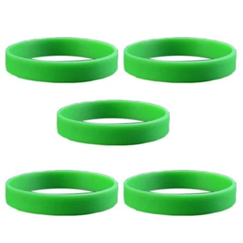 5X Модный эластичный браслет из силиконовой резины Браслет-манжета Браслет Зеленый