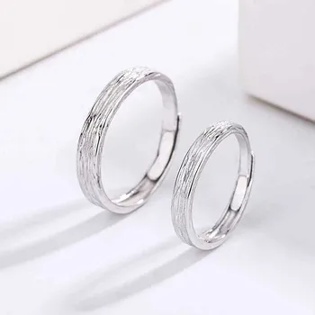 Кольцо для пары из стерлингового серебра S925 пробы с отметкой времени: пара мужского и женского стиля, небольшой дизайн, простая студенческая любовь на расстоянии