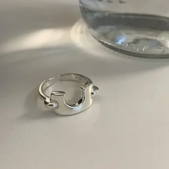 U-образное неправильной формы кольцо из стерлингового серебра 925 пробы для женщин, девушек, простой универсальный дизайн, модные украшения на каждый день, прямая поставка