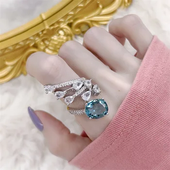 Модные женские серебряные кольца S925 из серебра 2023 года, оригинальные открытые геометрические кольца для пальцев, свадебные украшения для девочек
