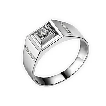 S925 Роскошные ювелирные кольца для мужчин с круглым камнем, кубическим цирконием, свадебные украшения для жениха