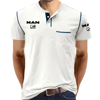 Летняя мужская рубашка для гольфа из 100% хлопка с коротким рукавом, высококачественная брендовая мужская футболка с логотипом top MAN, простая удобная дышащая мужская рубашка для гольфа