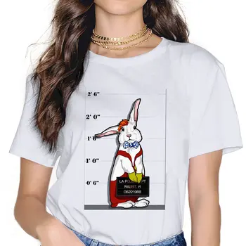 Этот кролик был оформлен в женские футболки W-Who Framed Roger Rabbit Мультфильм Готическая винтажная женская одежда с крупным хлопковым рисунком