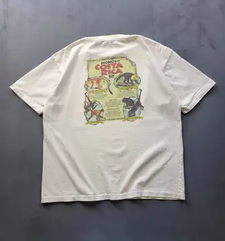 Винтажная Белая Хлопчатобумажная футболка Monkeys Of Costa Rica 1990-х годов L